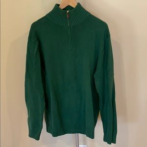 J Crew 1/4 Zip Hunter Green Sweater - Size XL